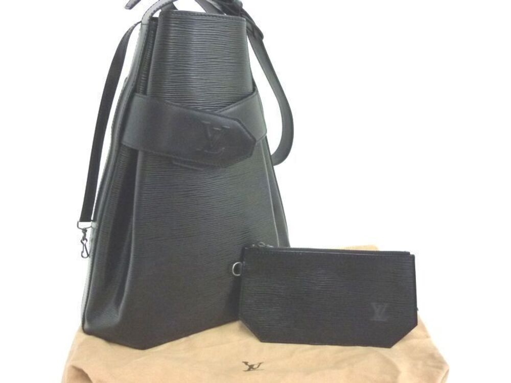 Louis Vuitton Epi Sac Depaule Shoulder Bag Pouch Clutch Noir Black Leather